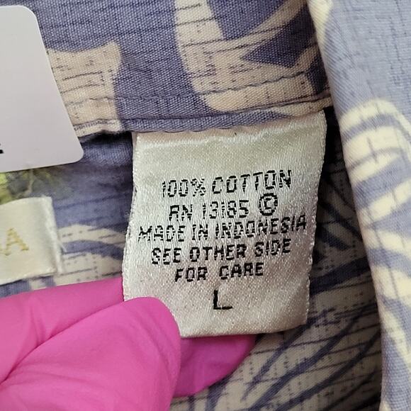 Campia Moda Hawaiian Floral Shirt XL 24x29 Purple Summer AOP - Picture 5 of 13